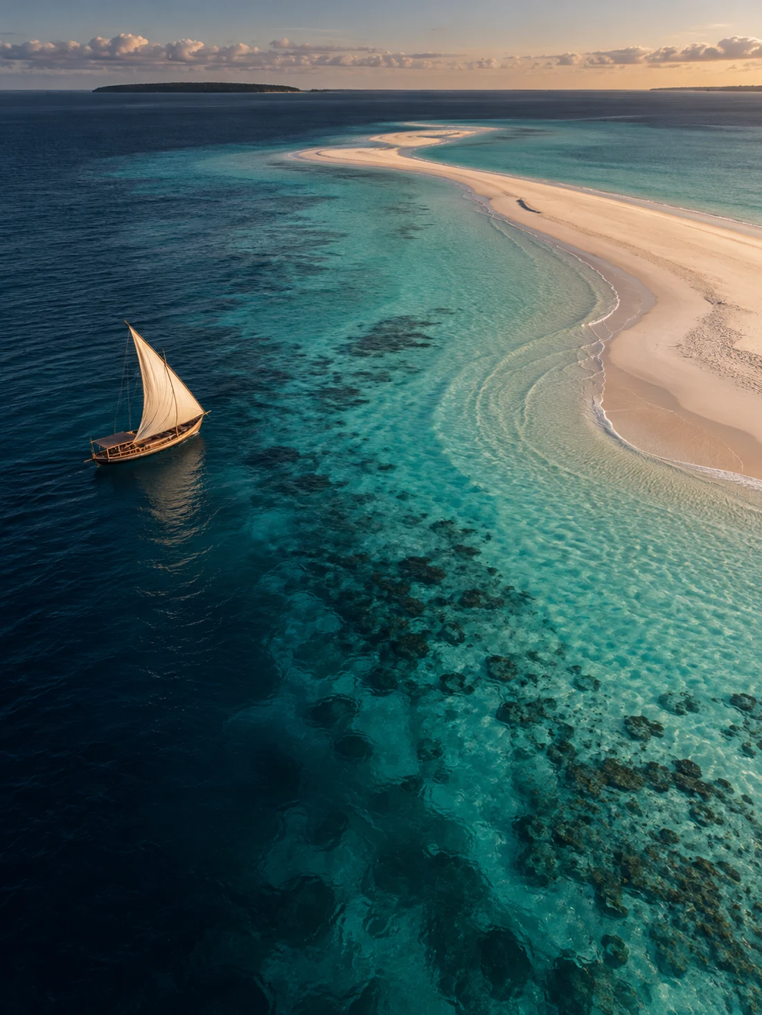 Zanzibar sahili və ənənəvi qayıq